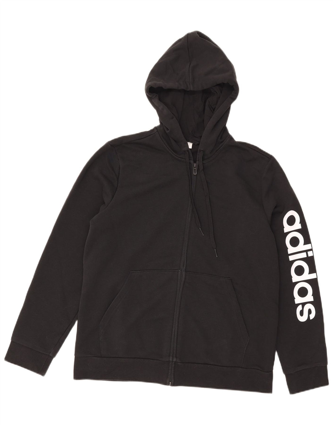 Adidas Mens Graphic Zip Hoodie Sweater Large Black