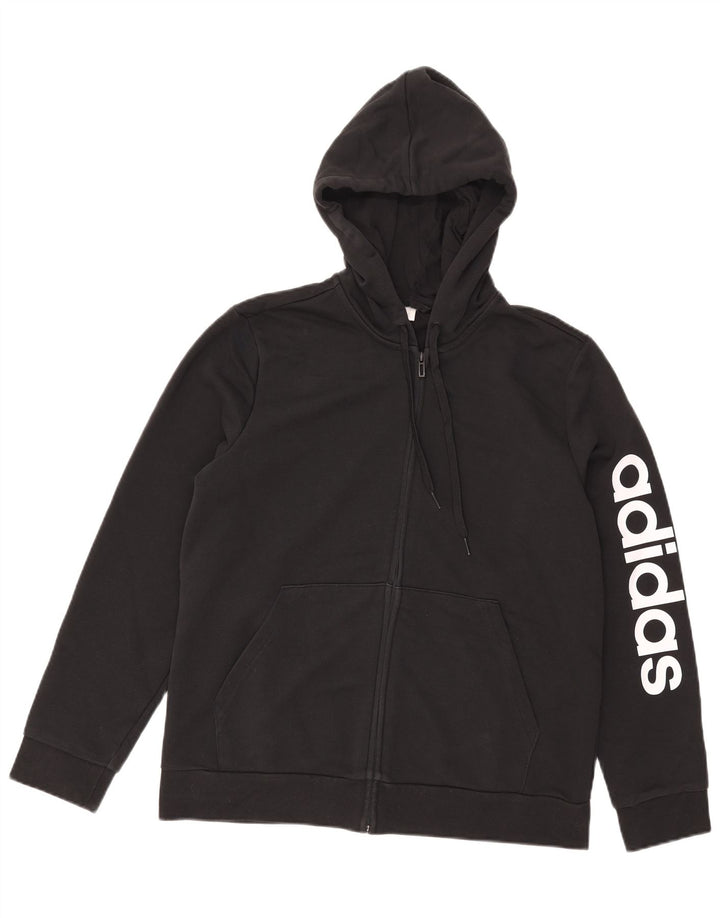 Adidas Mens Graphic Zip Hoodie Sweater Large Black
