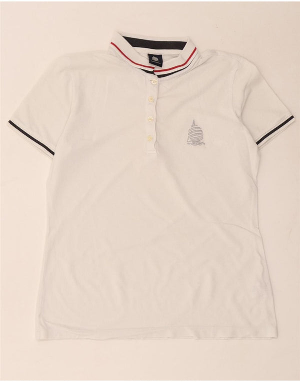 Marina Yachting Damen Poloshirt UK 14 Mittelweiße Baumwolle