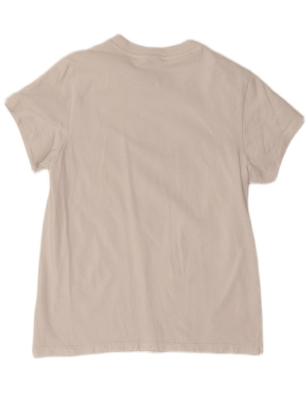 Γυναικείο γραφικό T-Shirt Adidas Top UK 8 Small λευκό βαμβακερό