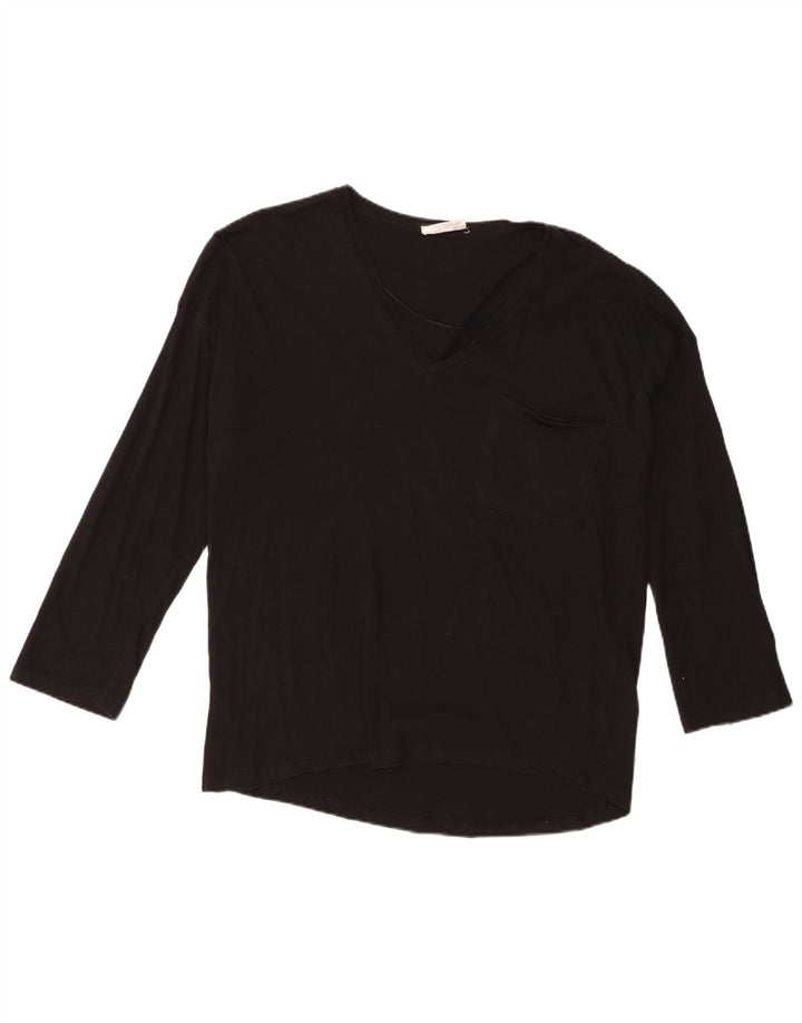 Zara Damen Trafaluc Übergroßes Top 3/4 Ärmel UK 10 Small Schwarz