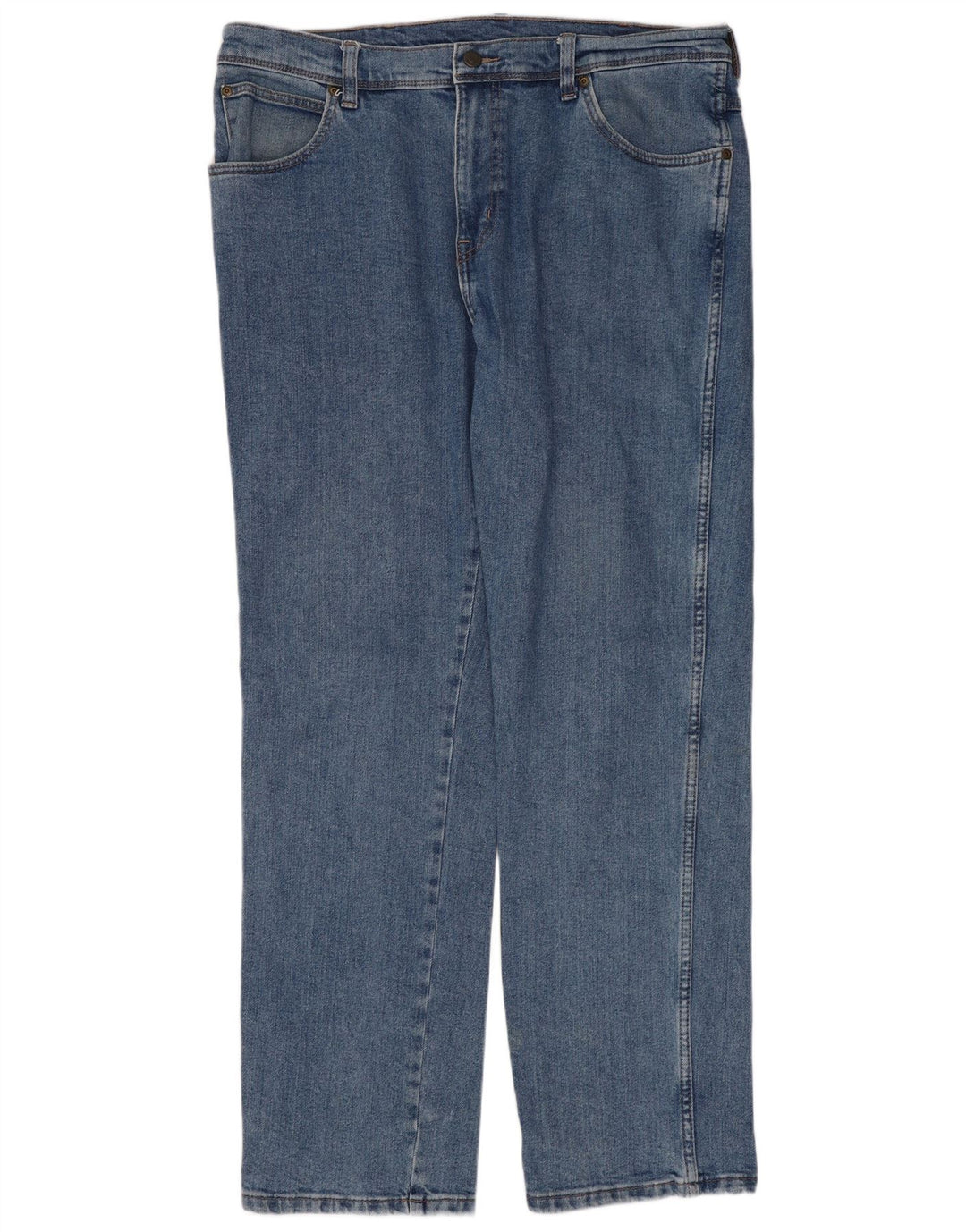 Wrangler Mens Regular Fit Straight Jeans W36 L32 Blue Cotton