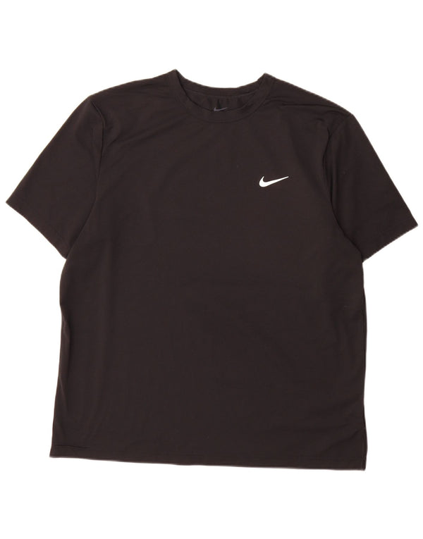 Nike Mens Dri Fit T-Shirt Top Large Black Polyester