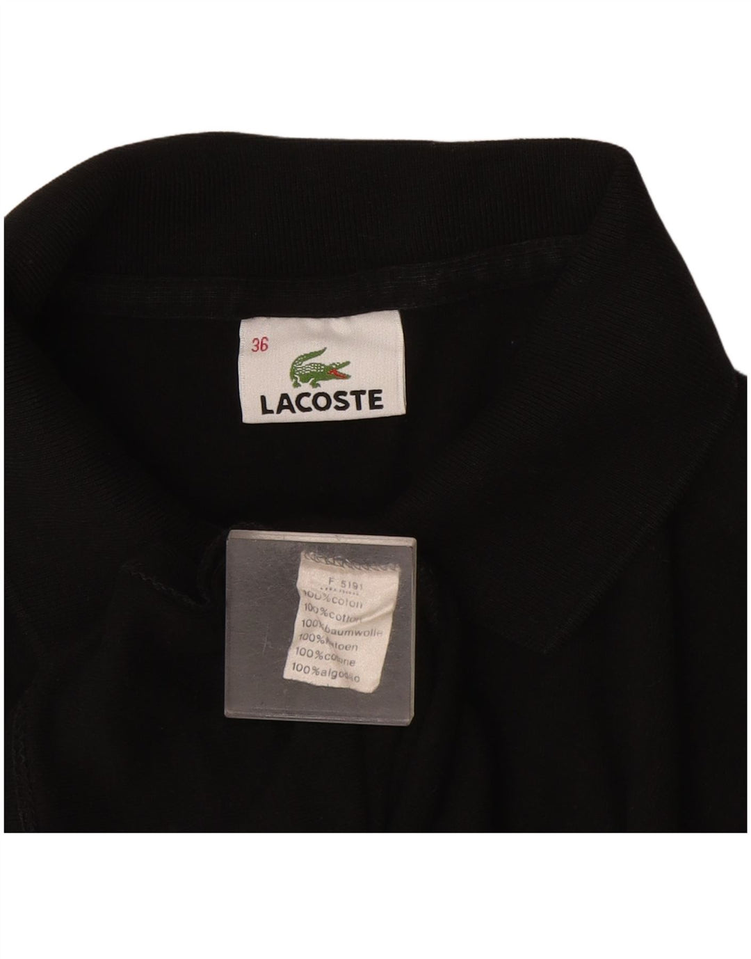 Lacoste Womens Polo Shirt Size 36 Small Black Cotton