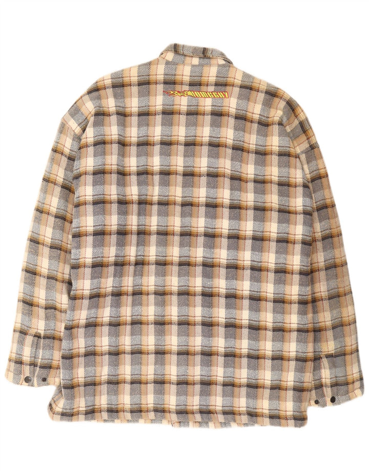 Home Boy Mens Graphic Bomber Jacket UK 42 XL Multicoloured Check Cotton