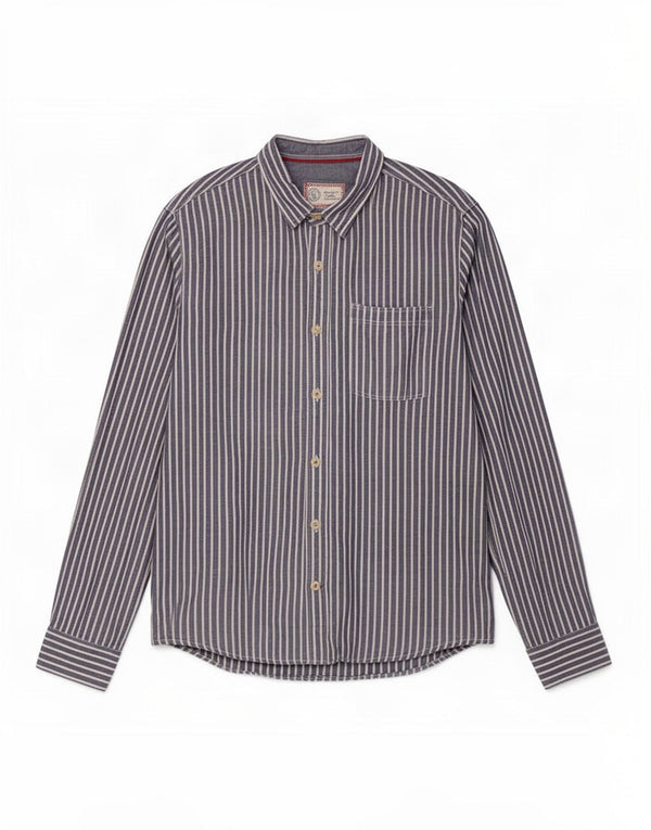 Camicia da uomo Fat Face XL in cotone a righe blu