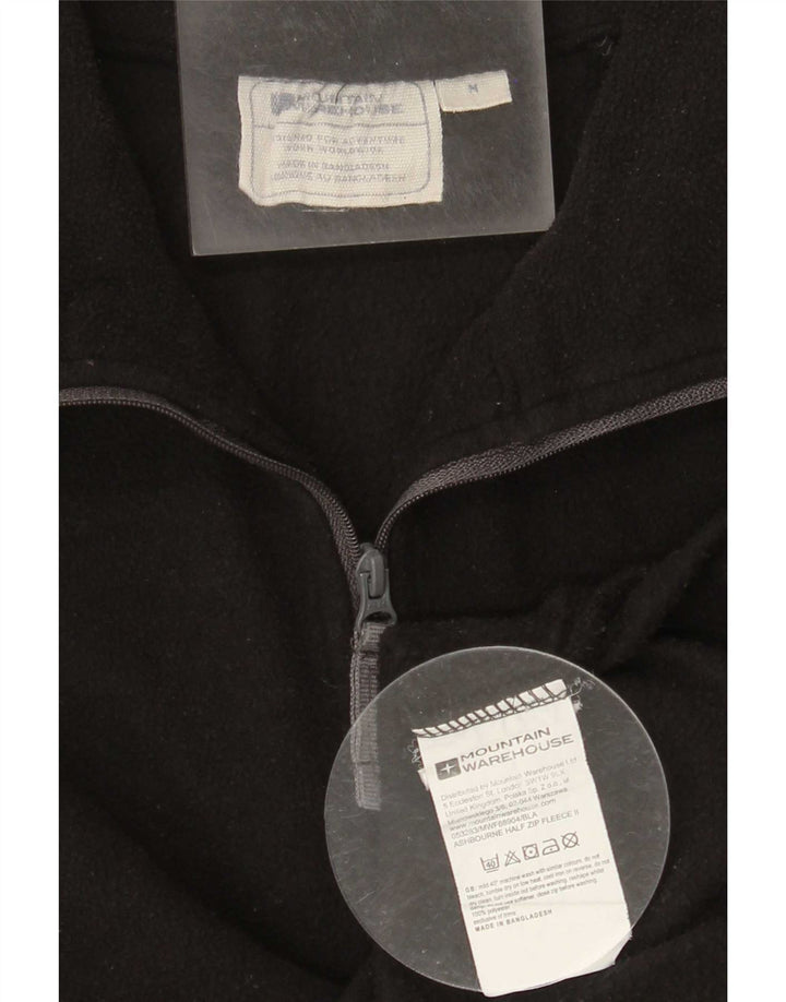 Mountain Warehouse Mens Zip Neck Fleece Jumper Medium Black Polyester