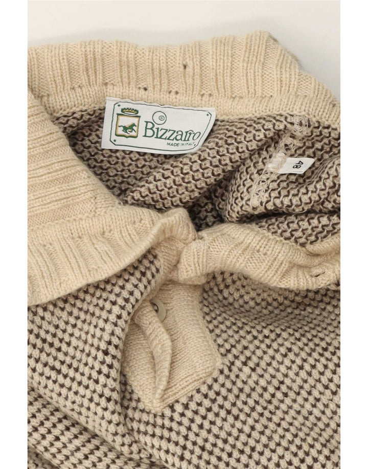 Bizzarro Jersey con cuello y botones para hombre IT 48 Medium Beige Moteado