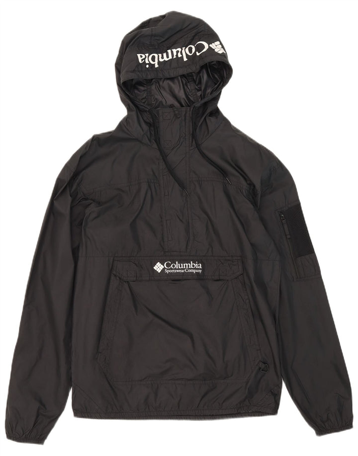 Columbia Mens Hooded Pullover Rain Jacket UK 36 Small Black Polyester