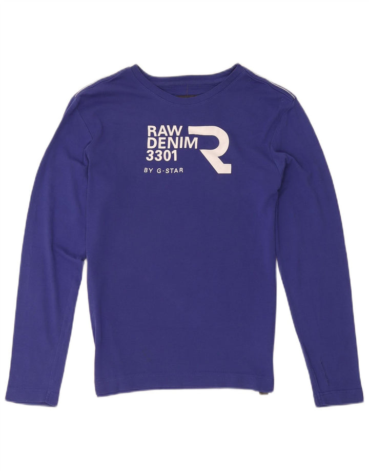 G-Star Boys 3301 Graphic Top Long Sleeve 13-14 Years Medium Navy Blue