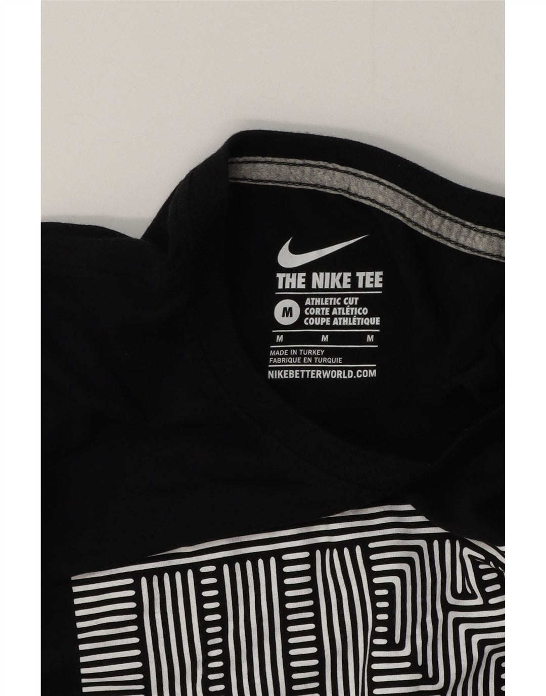 NIKE Mens Athletic Cut Graphic T-Shirt Top Medium Black