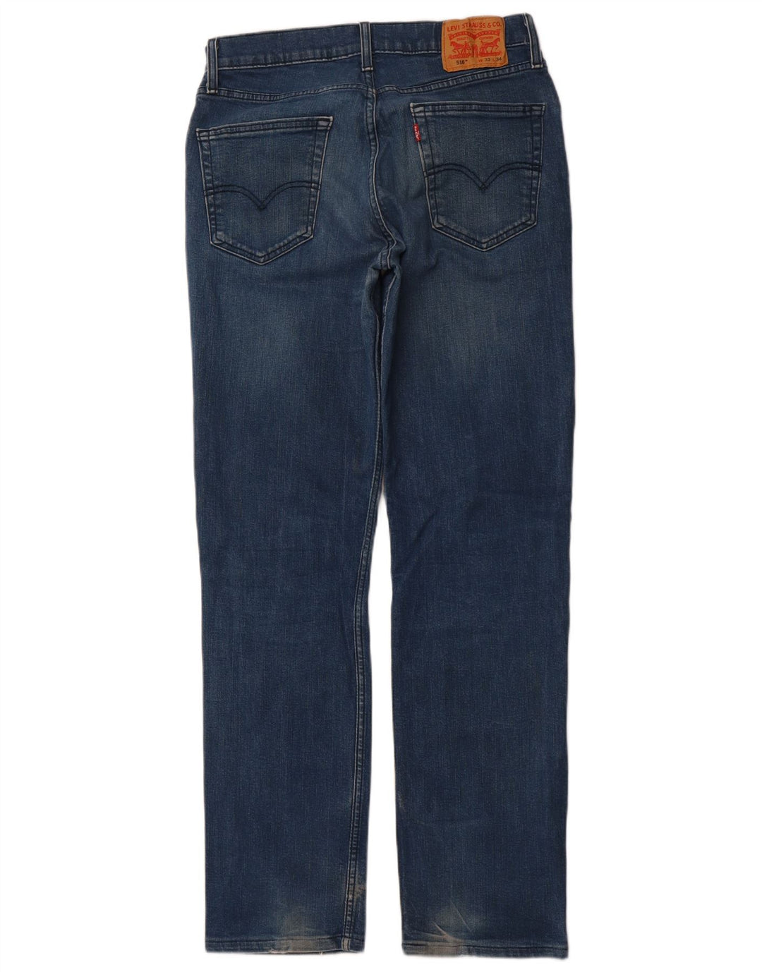 LEVI'S Mens 516 Straight Jeans W33 L34 Blue Cotton