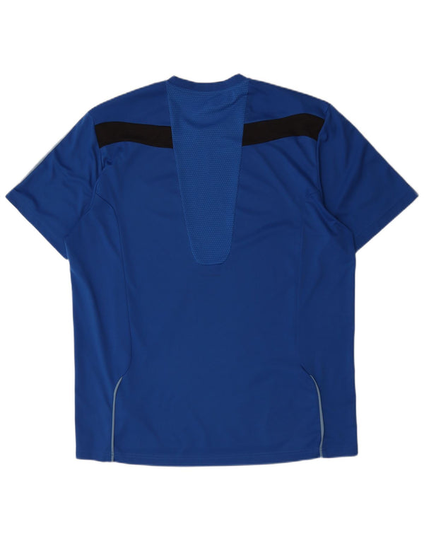 T-shirt da uomo Adidas Top XL blu poliestere color block