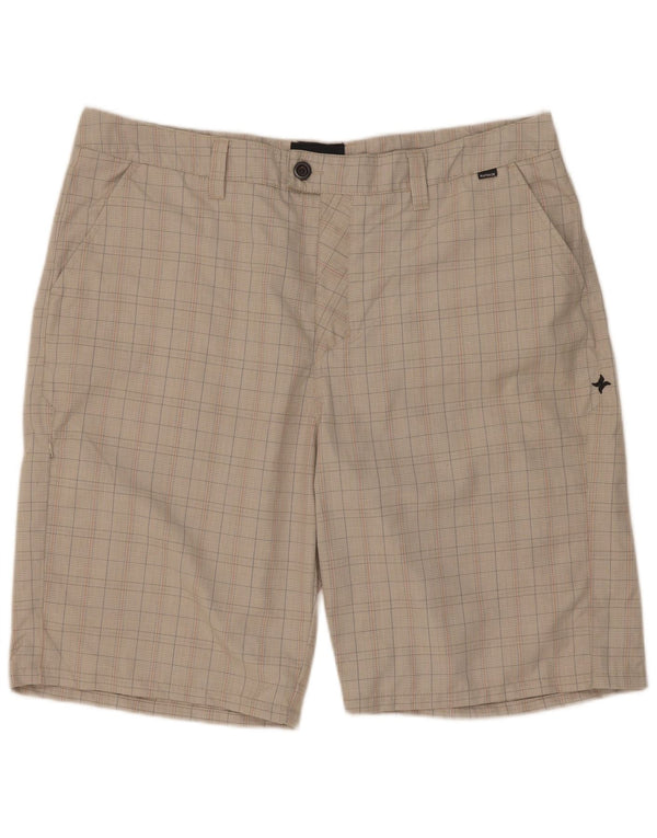 Hurley Mens Cargo Shorts W38 XL szürke kockás poliészter