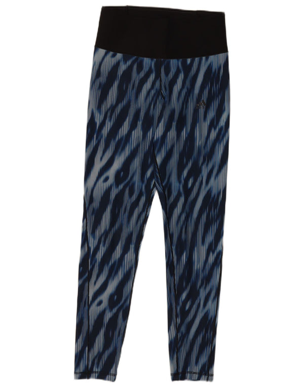 Adidas Womens Leggings UK 8-10 Small  Blue Tie Dye Polyester