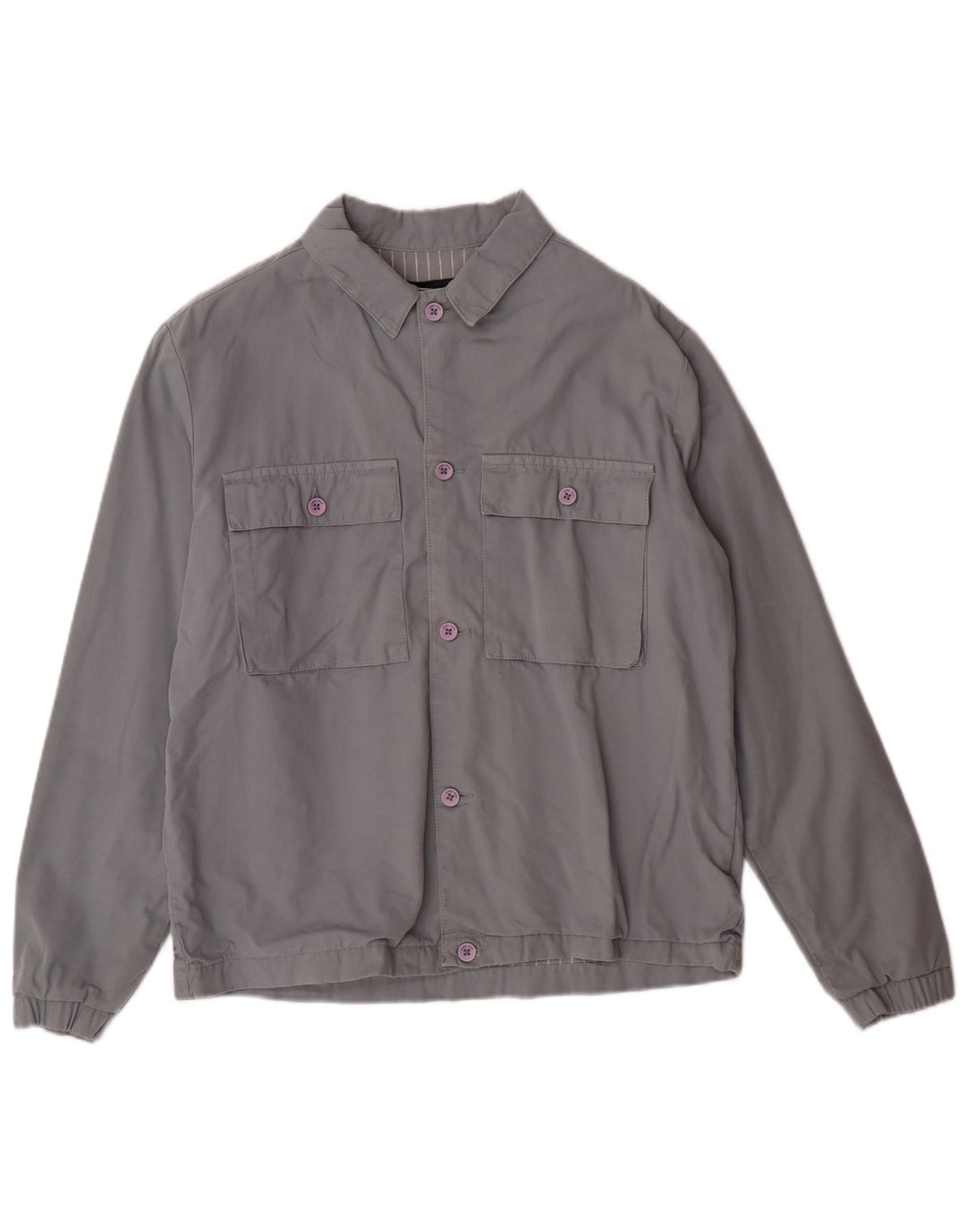 ZARA Mens Bomber Jacket UK 36 Small Grey Cotton