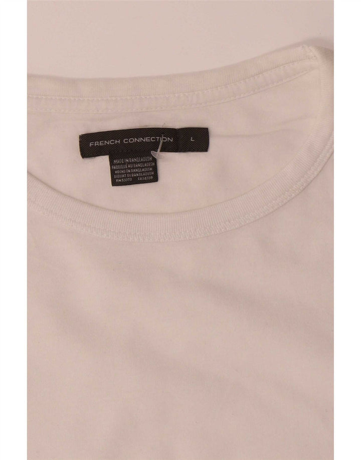 French Connection T-Shirt Homme Haut Large Blanc Coton