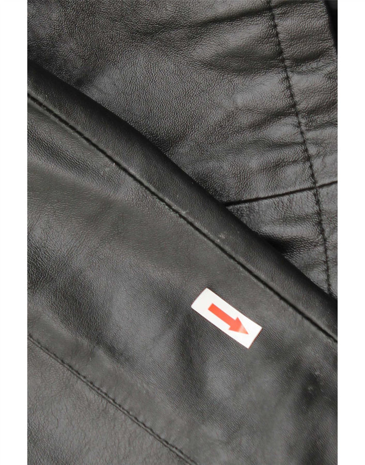 Giacca in pelle da donna vintage IT 46 grande in pelle nera