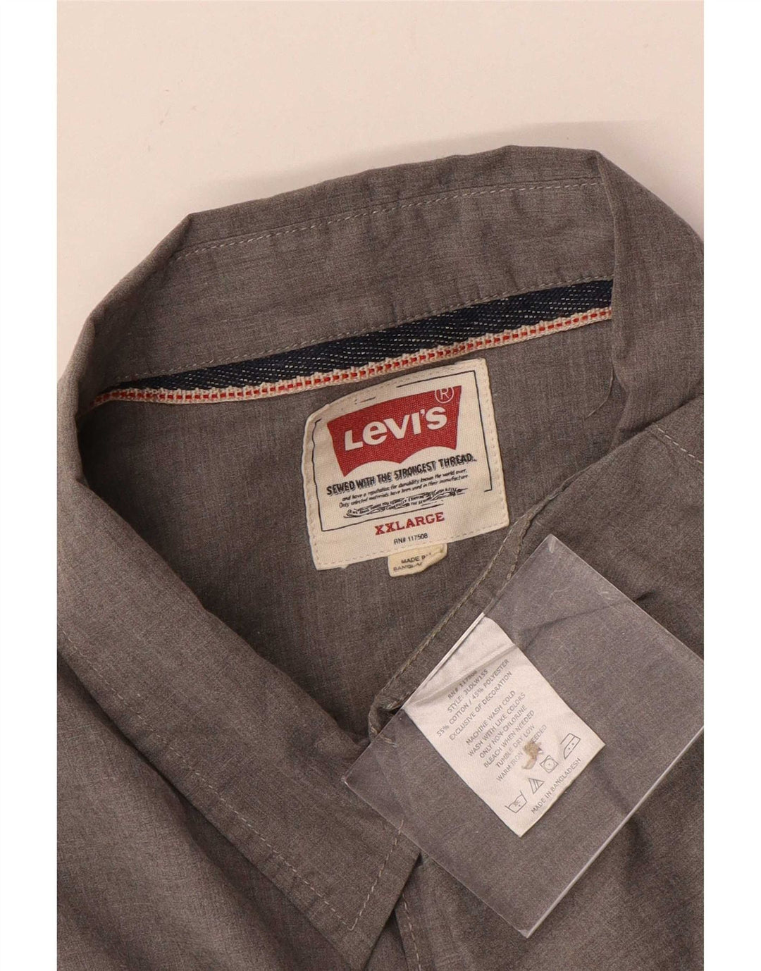 Camicia Levi's Uomo 2XL Cotone Grigio