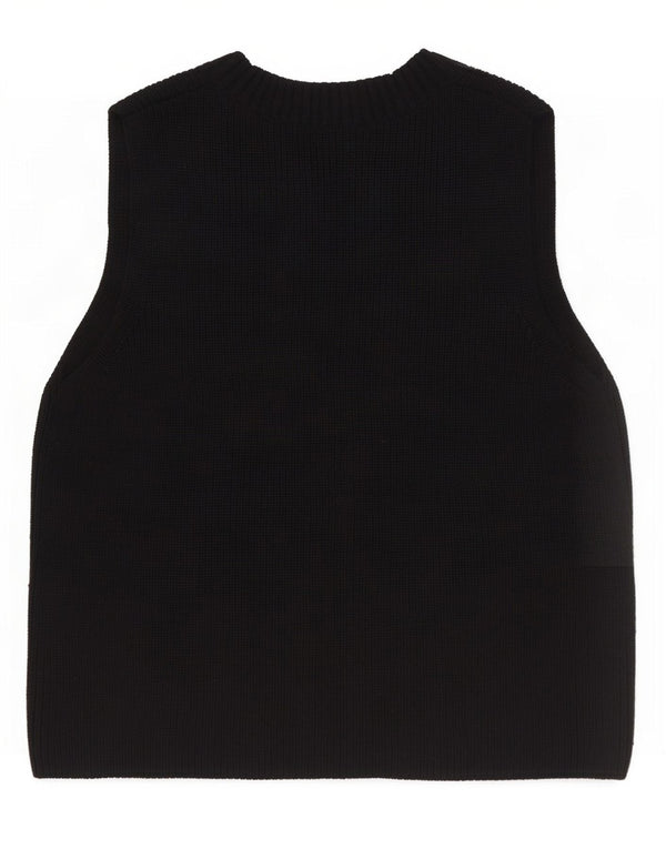 Cos Womens Oversized Vest Tank Top UK 10 Small Black Wool