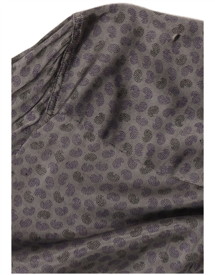Vintage Herrenhemd Mittelgraues Paisley-Acetat
