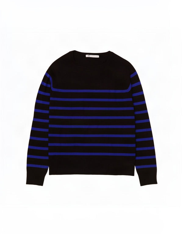 Zara Womens Crew Neck Jumper Sweater UK 10 Small Black Striped
