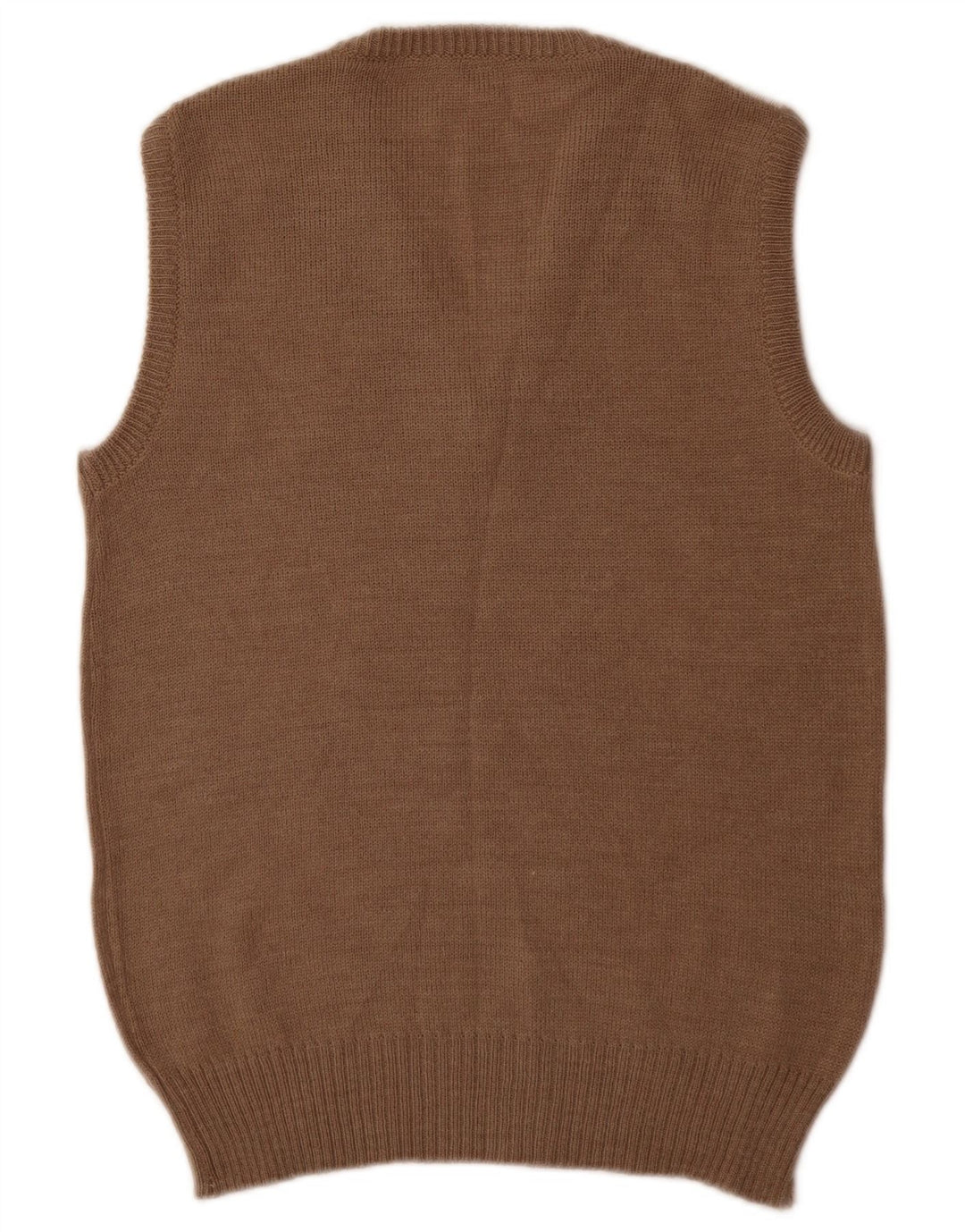 Vintage Mens Vest Tank Top Small Beige Argyle/Diamond Acrylic