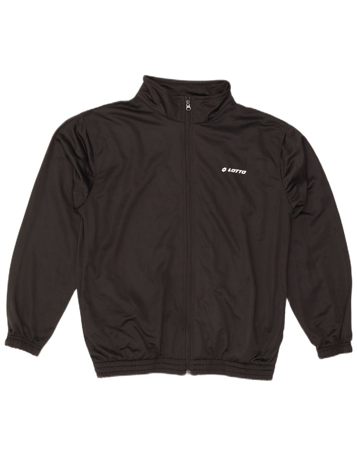 LOTTO Mens Tracksuit Top Jacket Large Black Polyester