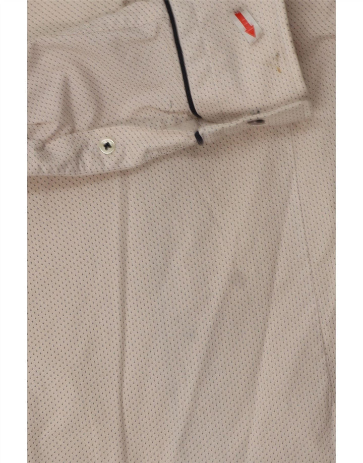 Zara Mens Slim Fit Shirt Medium White Spotted Cotton