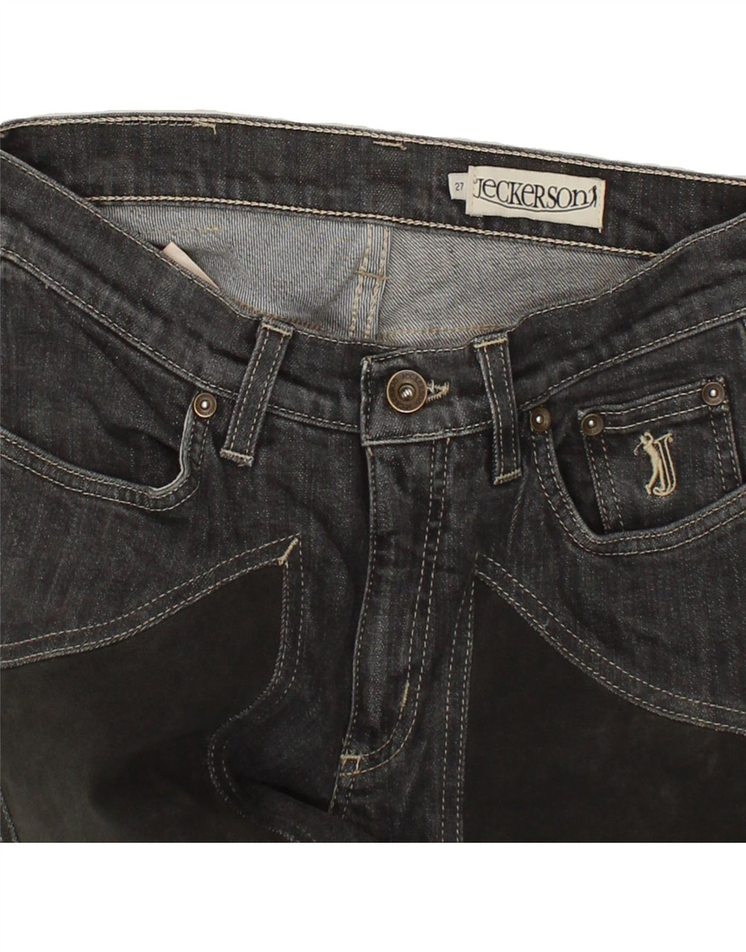 JECKERSON Womens Straight Jeans W27 L33 Grey Cotton Vintage Jeckerson and Second-Hand Jeckerson from Messina Hembry 