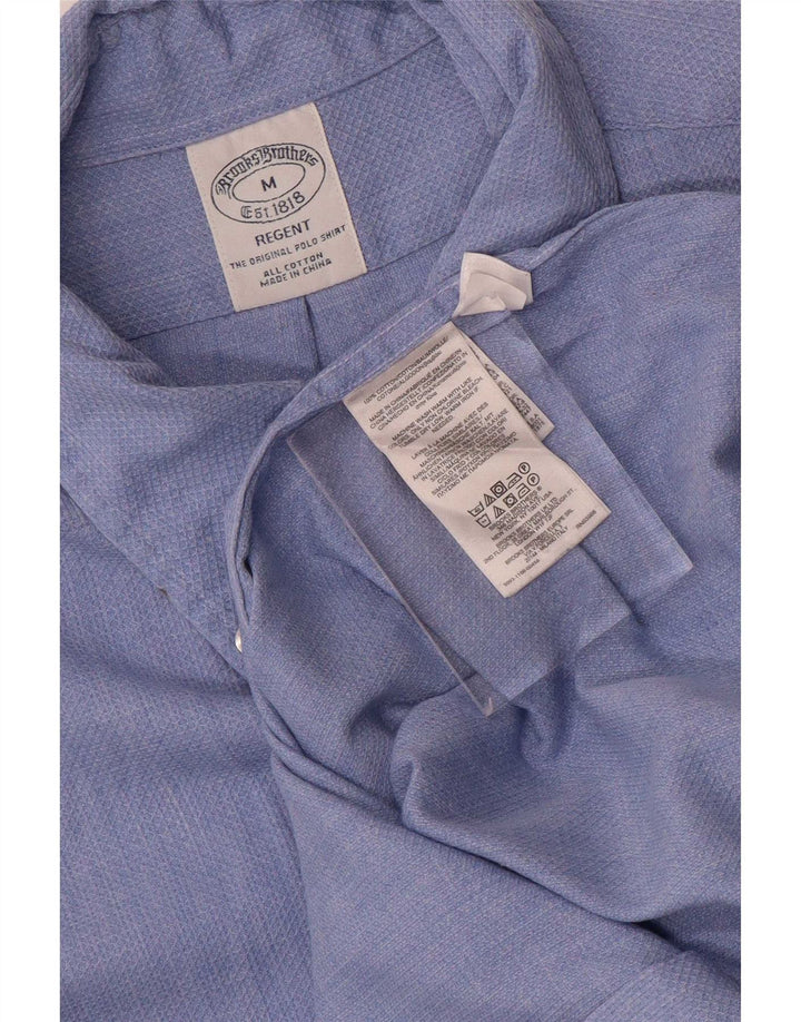Brooks Brothers Mens Regent Shirt Medium Blue Geometric Cotton