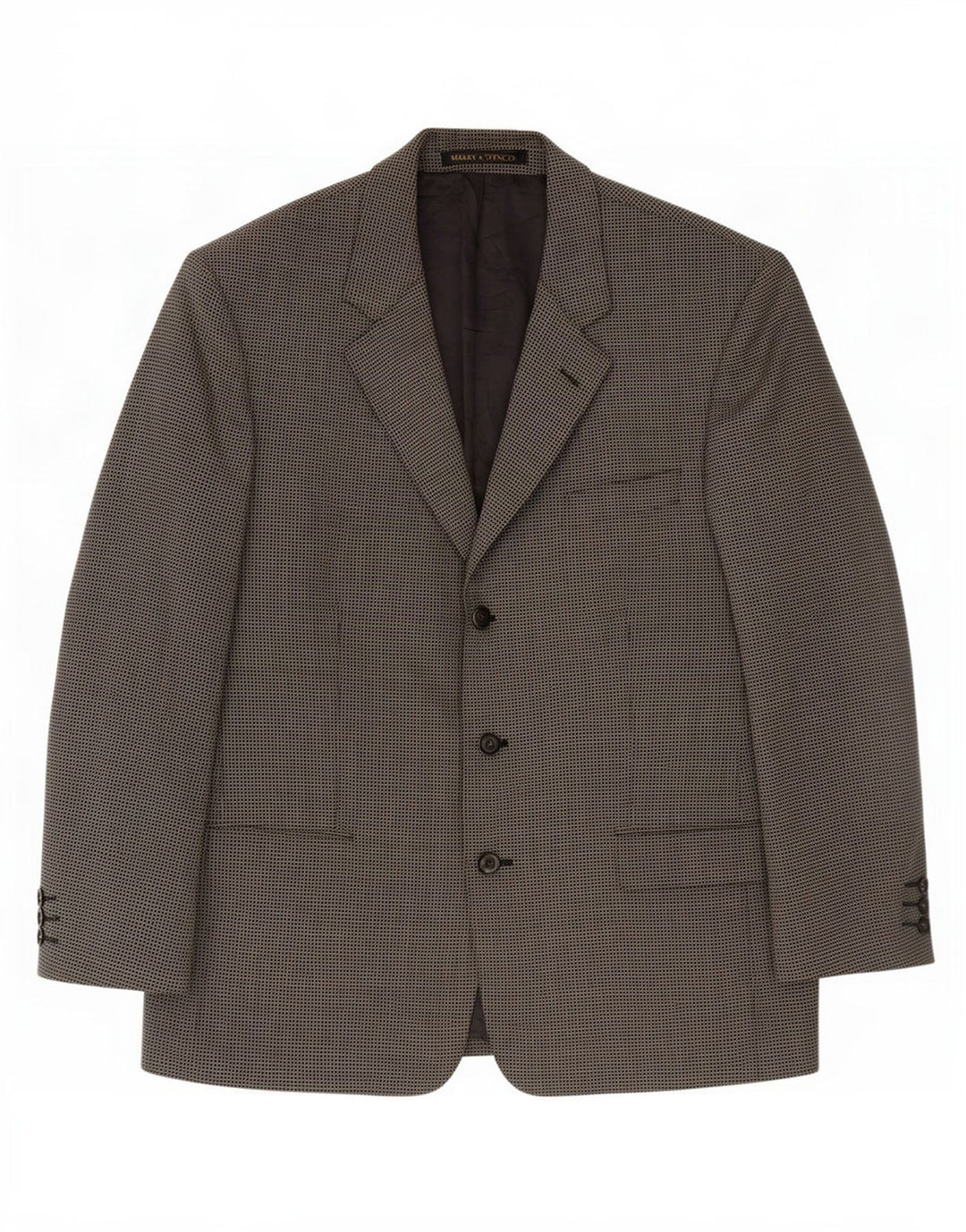 Marks & Spencer Herre 3-knaps blazerjakke UK 44 XL Grå Gingham New Wool