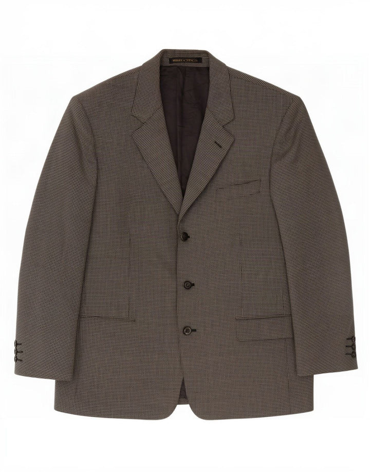 Marks & Spencer Herre 3-knaps blazerjakke UK 44 XL Grå Gingham New Wool
