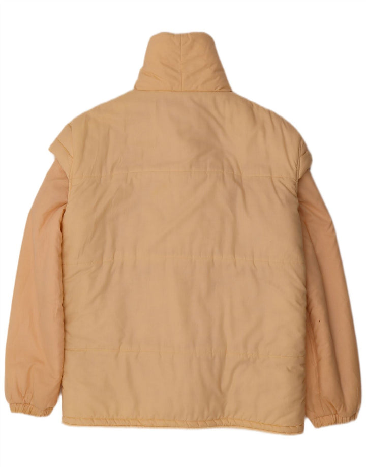 Vintage Herren Wattierte Jacke UK 40 Large Beige Polyester