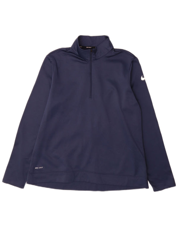 Γυναικείο φούτερ Nike Dri Fit με φερμουάρ Jumper UK 16 Large Navy Blue