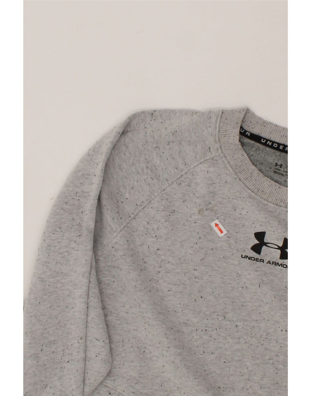 UNDER ARMOUR Mens Sweatshirt Jumper Small Grey Flecked Cotton Vintage Under Armour and Second-Hand Under Armour from Messina Hembry 