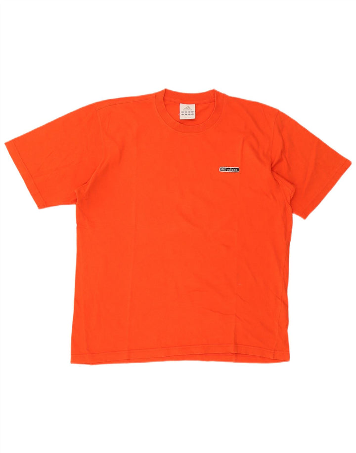 Adidas Mens T-Shirt Top Medium Orange Cotton