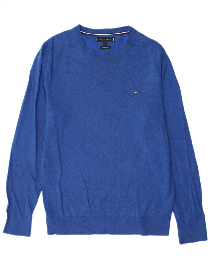 Tommy Hilfiger Herre Crew Neck sweater mellemblå bomuld