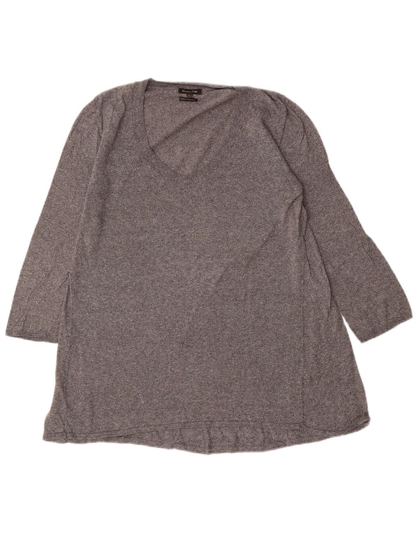 Massimo Dutti Γυναικείο χιτώνιο 3/4 μανίκι τοπ UK 14 Μεγάλο γκρι φλύκταινα