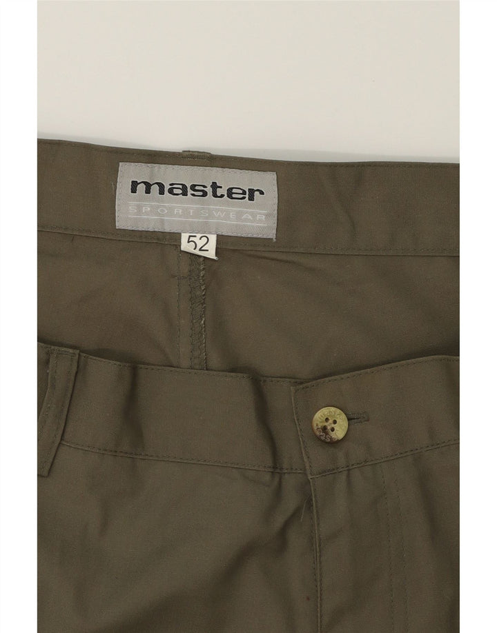 MASTER Mens Regular Cargo Trousers IT 52 XL W36 L32 Green Polyester Vintage Master and Second-Hand Master from Messina Hembry 