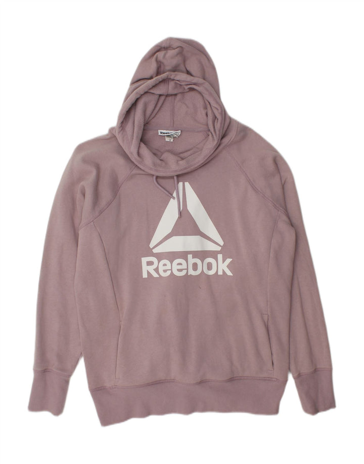 REEBOK Mens Graphic Hoodie Jumper Large Pink Cotton Vintage Reebok and Second-Hand Reebok from Messina Hembry 