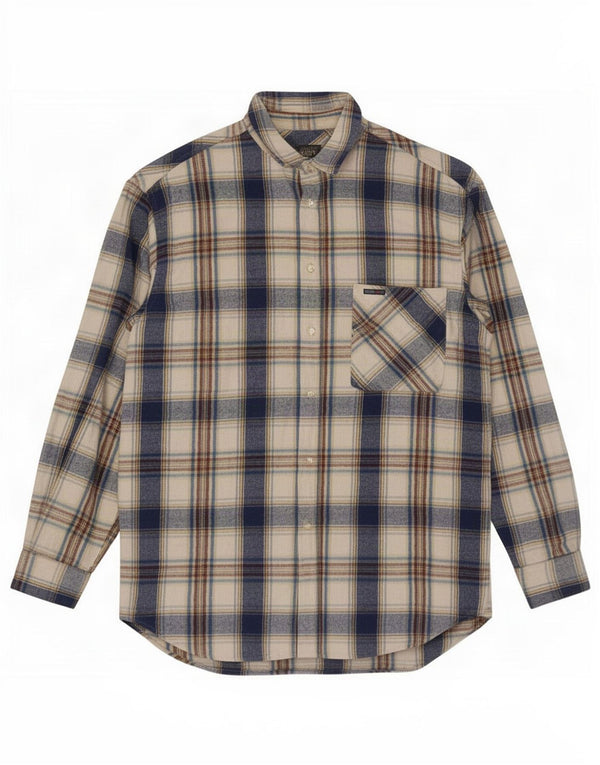 Camisa masculina de flanela Think Pink 2XL azul xadrez