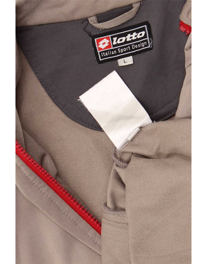 Lotto Mens Regular Fit Tracksuit Top Jacket Large Grey Polyester Sports