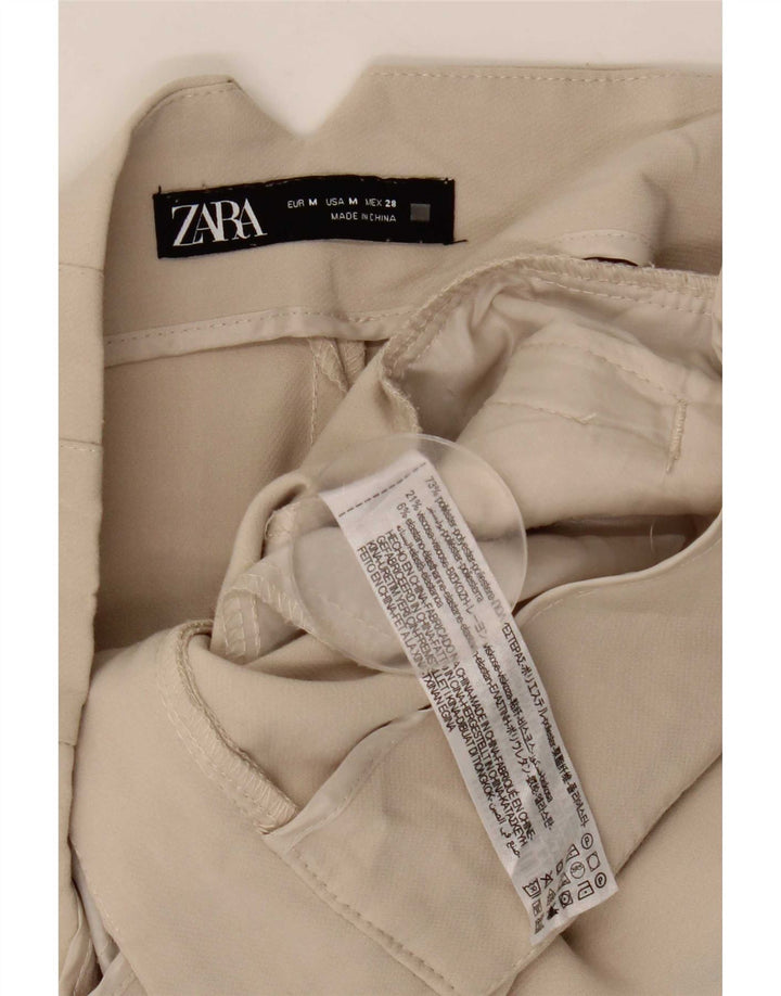Zara Damen Tapered Casual Hose Medium W28 L26 Beige Polyester
