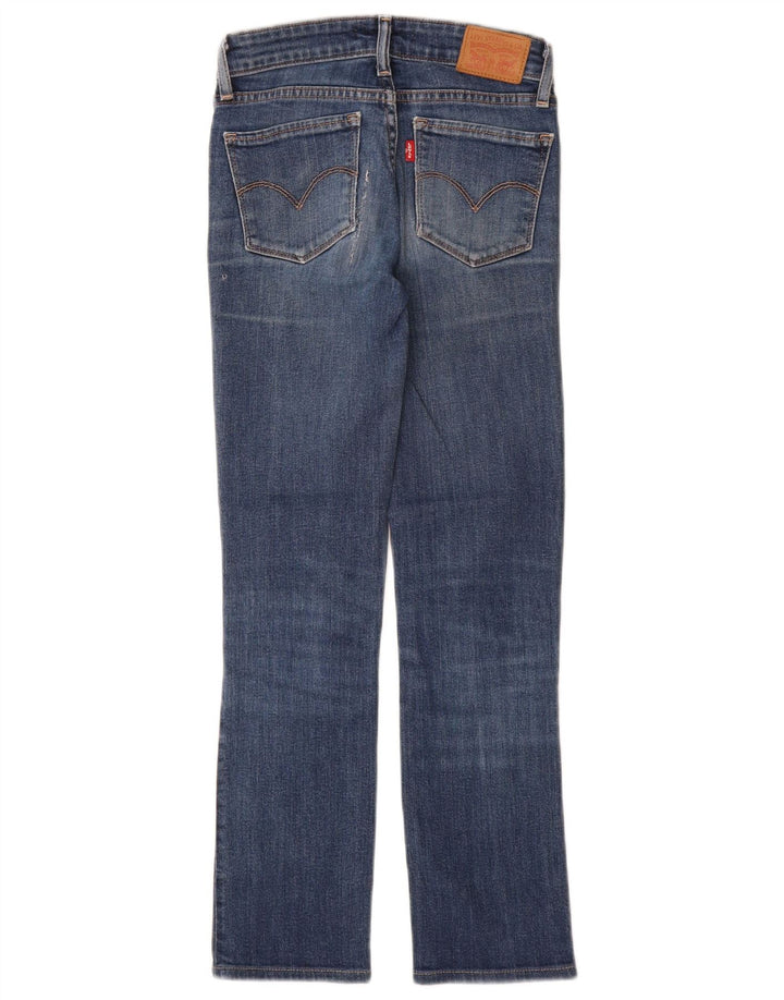 Levi's Womens 714 Straight Jeans Size 23 W23 L28 Blue Cotton