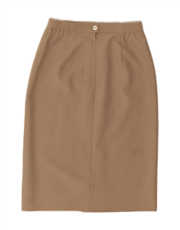 VINTAGE Womens Pencil Skirt UK 10 Small W26  Beige Polyester Vintage Vintage and Second-Hand Vintage from Messina Hembry 