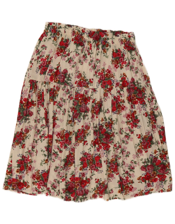 Vintage plisseret nederdel til kvinder W26 Small off white blomster