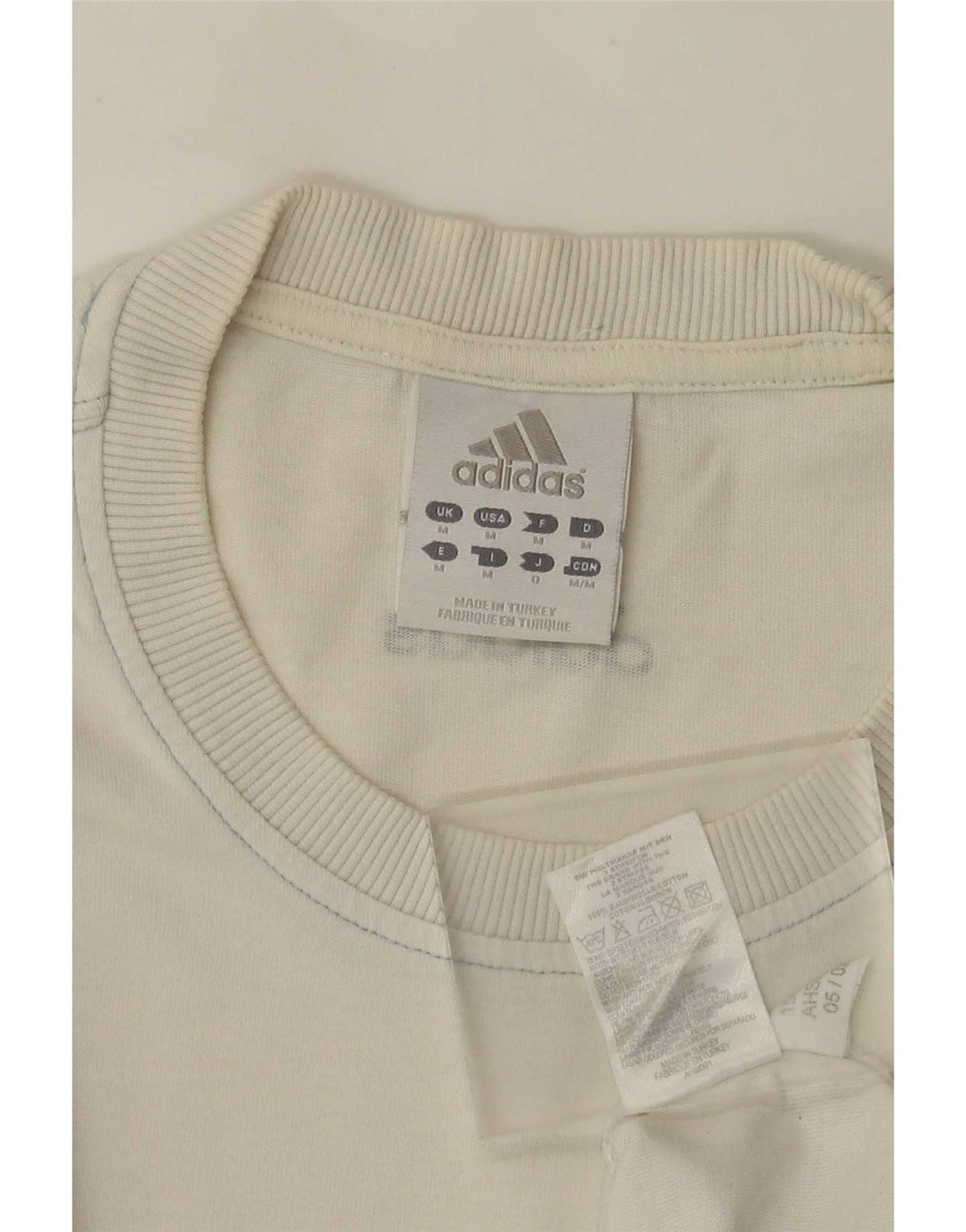 Adidas Mens Graphic T-Shirt Top Medium White Cotton