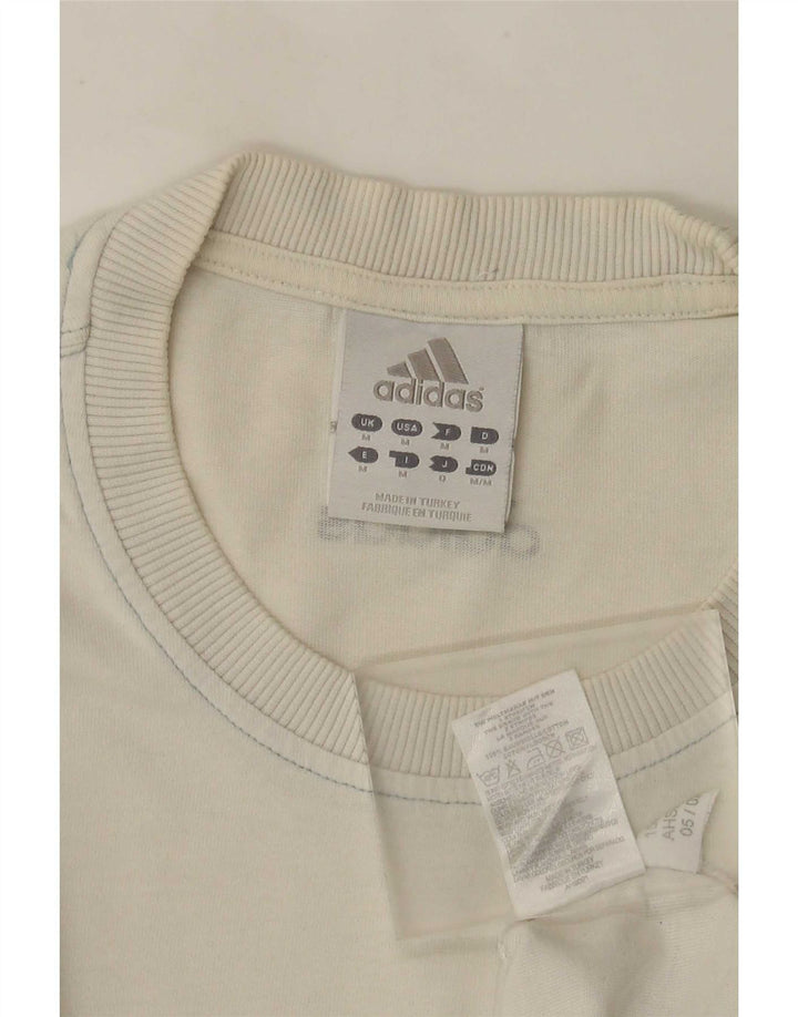 Adidas Mens Graphic T-Shirt Top Medium White Cotton