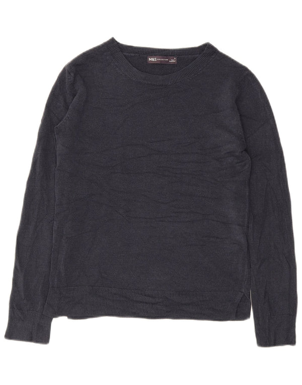Maglione maglione con scollo a barca da donna Marks & Spencer UK 8 piccolo blu navy